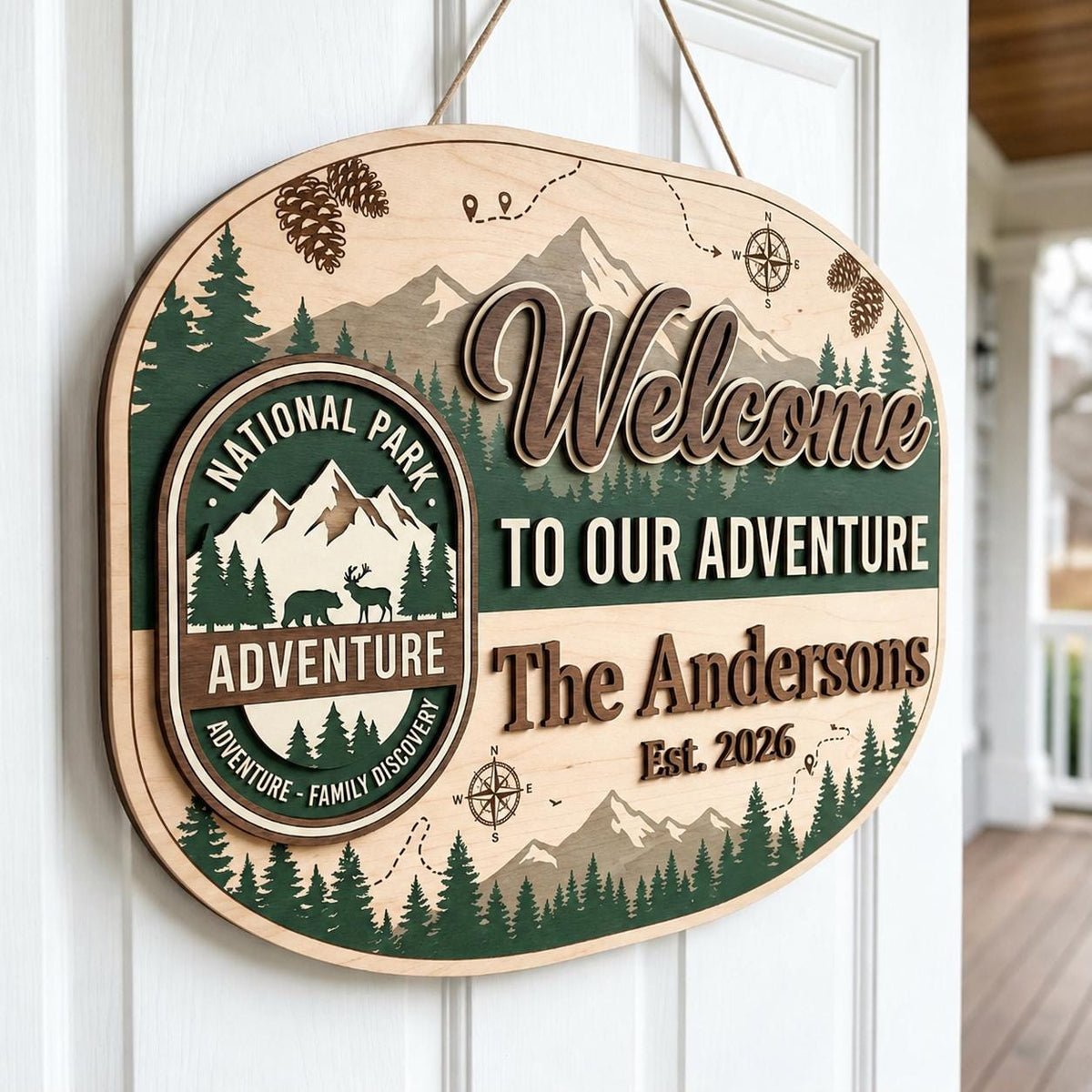 Personalized National Park Sign for mountain cabin decor