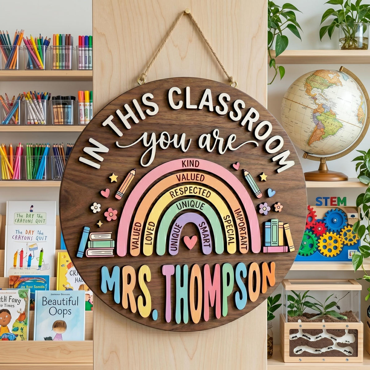 Personalized Classroom Affirmation Sign with custom name