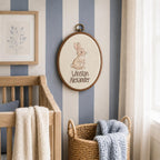 Personalized Bunny Baby Name Hoop - Woodland Nursery Wall Decor