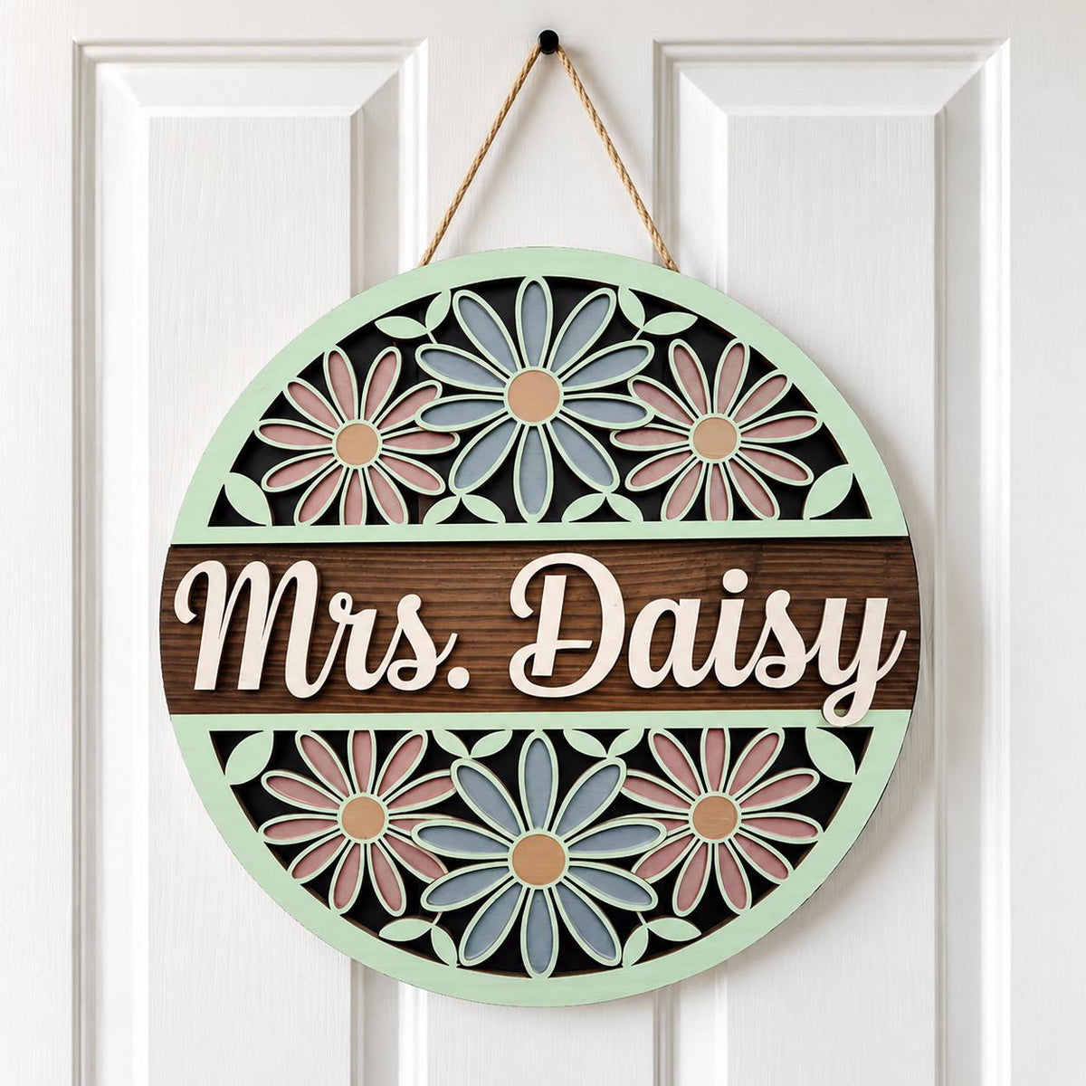 Personalized Daisy Teacher Sign with custom name