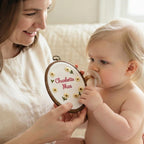 Personalized Floral Baby Name Hoop - Embroidered Nursery Wall Art