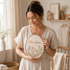 Personalized Baby Name Hoop - Floral Embroidered Nursery Decor