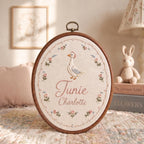 Personalized Storybook Goose Name Hoop - Embroidered Nursery Decor
