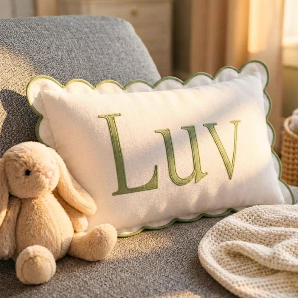 Personalized Name Pillow - Embroidered Dorm and Nursery Decor