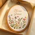 Personalized Wildflower Baby Name Hoop - Embroidered Nursery Sign
