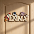 Personalized Space-Themed Baby Name Sign - Wooden Nursery Wall Decor