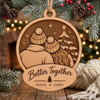 Personalized Better Together Christmas Ornament - Custom Couple Name Layered Wood
