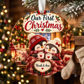 Personalized Penguin Couple Christmas Ornament - Custom Name Glass Tree Bauble 2026