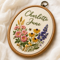 Personalized Wildflower Baby Name Hoop