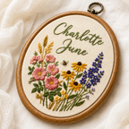Personalized Wildflower Baby Name Hoop